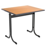 Schülertisch-1 Platz, ohne Ablage mit seitlichen Mappenhaken, 75x65 cm BxT 